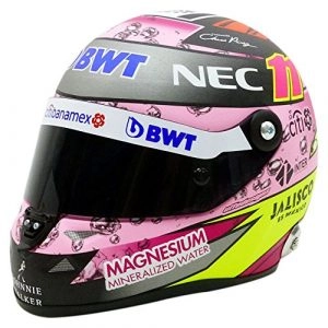 Mini Helmet Force India 2017 S. Perez Helmet – Scale 1 2, 9087000226, Pink Black